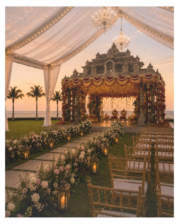 Soft Sunset & Traditional Elegance _ Prashasta Events ✨